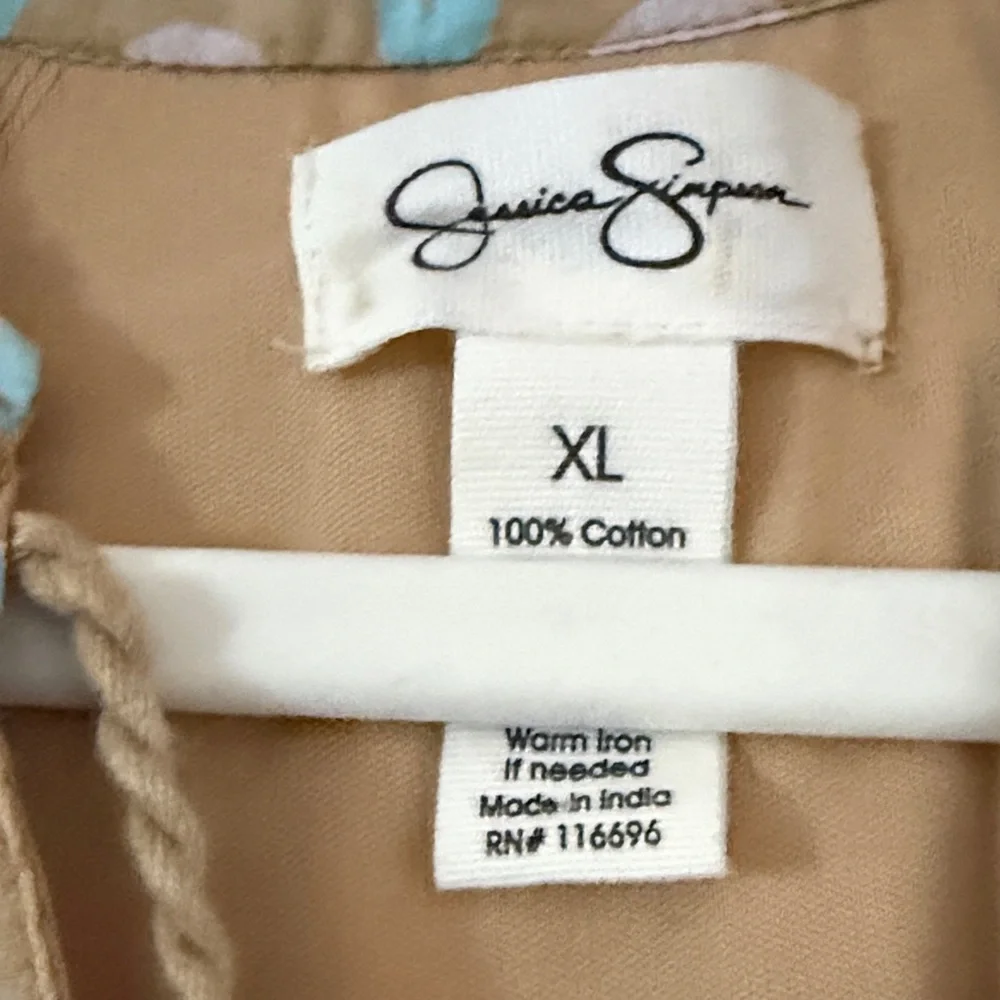 Jessica Simpson Tan and Blue Cotton Apparel - Picture 2 of 4